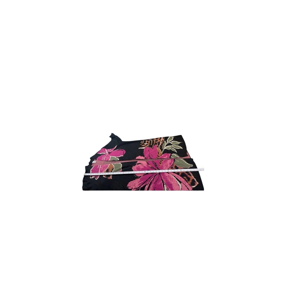 Chico’s Travelers Dark Floral Cardigan Womens 4 XL Black Pink Open Front Duster - Picture 8 of 13